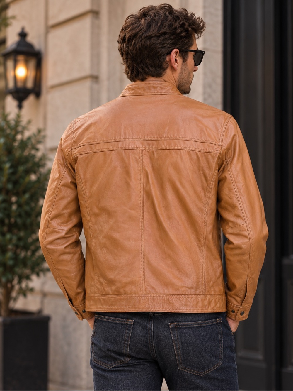 Vintage Wilsons Leather Men’s L Cognac Leather Moto Racer Jacket - Picture 2 of 15